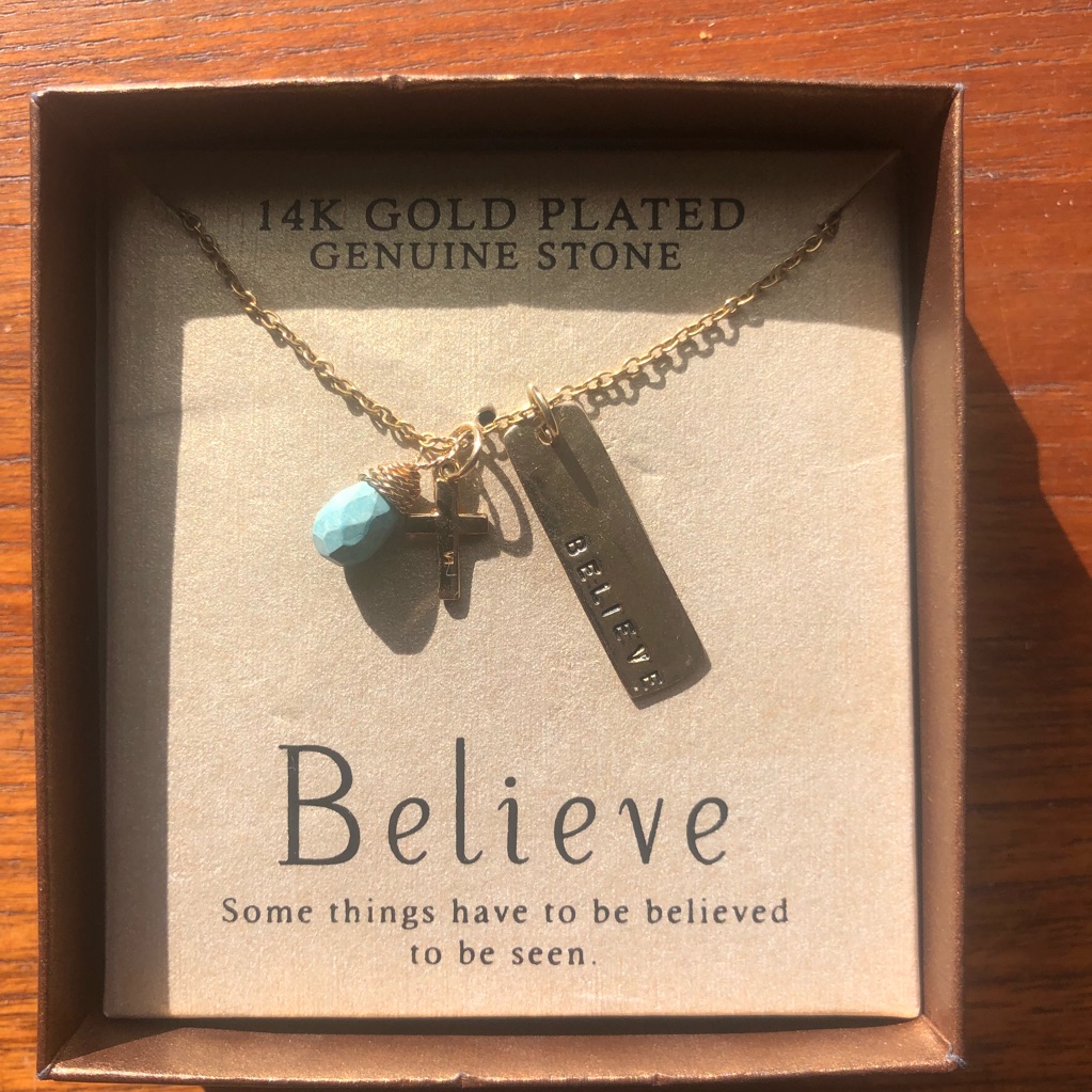 Anthropologie Goldplated Turquoise Necklace Charm